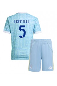 Fotbalové Dres Juventus Manuel Locatelli #5 Dětské Venkovní Oblečení 2025-26 Krátký Rukáv (+ trenýrky)